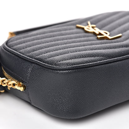 Saint Laurent Grain De Poudre Matelasse Monogram Mini Lou Camera Bag Dark Smog 7 of 8