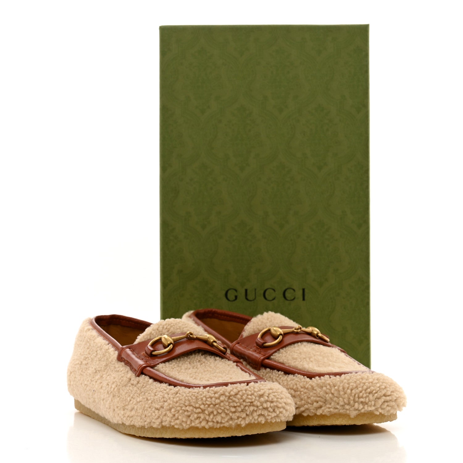 Gucci Merino Wool Mandala Goatskin Mens Horsebit Moccasin Loafers 9.5 Butterscotch Amber Honey 9 of 9