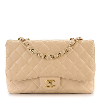 Chanel Caviar Quilted Jumbo Single Flap Beige 1 of 11