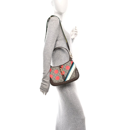 Gucci GG Supreme Monogram Geometric Textured Dollar Calfskin Web Small Jackie 1961 Hobo 2 of 10