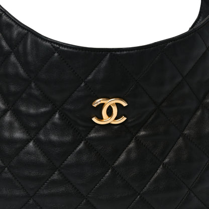 Chanel Lambskin Quilted Large CC Funky Town Hobo Black 7 of 10