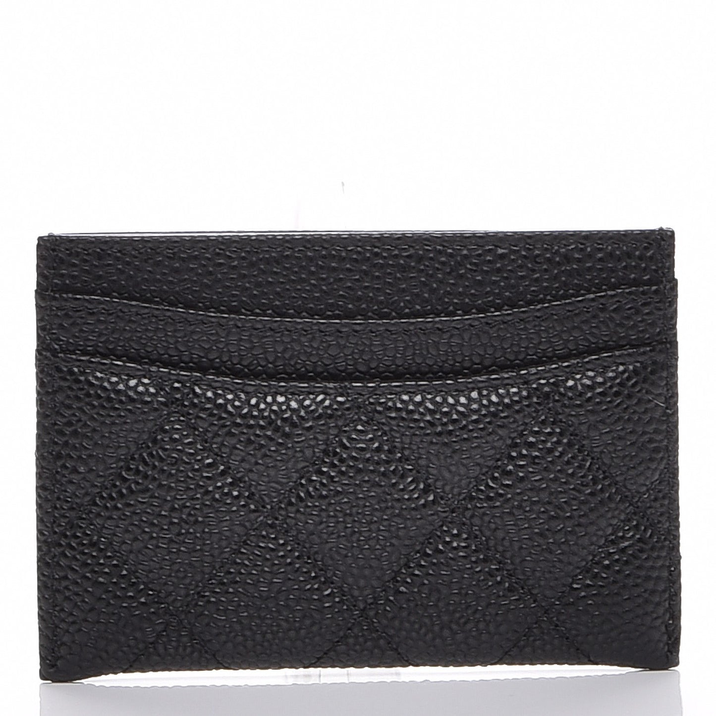 Caviar Quilted Card Holder Black