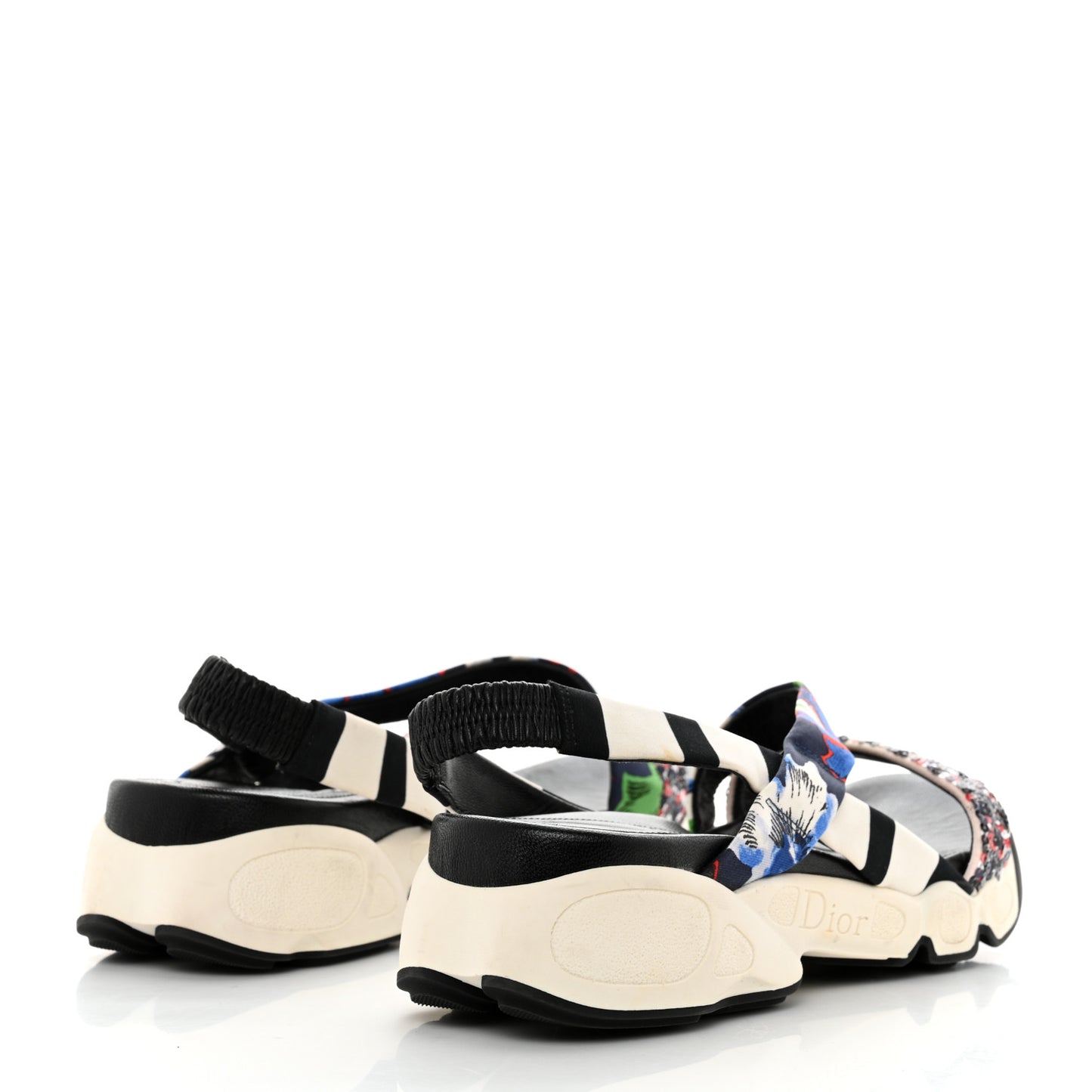 Canvas Sequin Dior Pulse Sandals 38 Multicolor