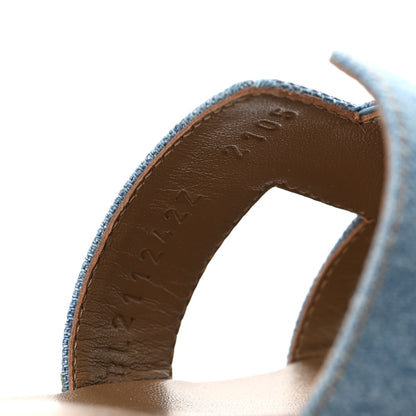 Hermes Denim Canvas Oran Sandals 36 Bleu Clair 7 of 9