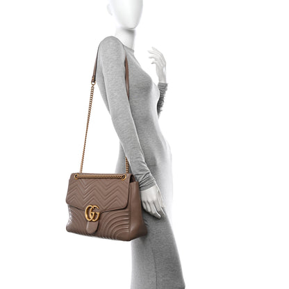 Gucci Calfskin Matelasse Large GG Marmont Shoulder Bag Porcelain Rose 2 of 15