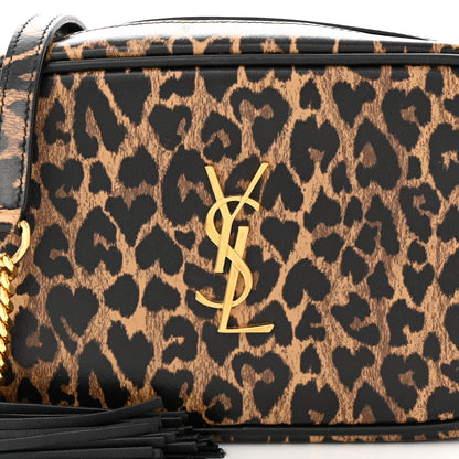 Saint Laurent Calfskin Heart Leopard Print Monogram Mini Lou Camera Bag Toffee 8 of 10