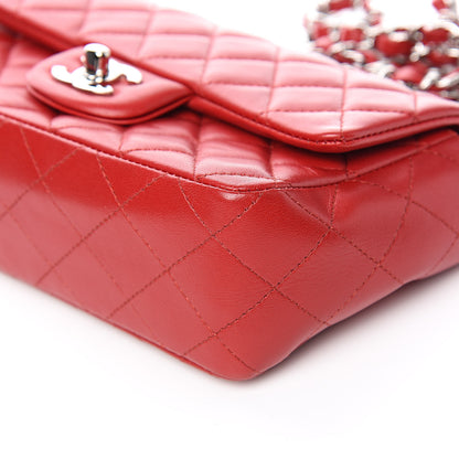Chanel Lambskin Quilted Mini Rectangular Flap Red 9 of 12