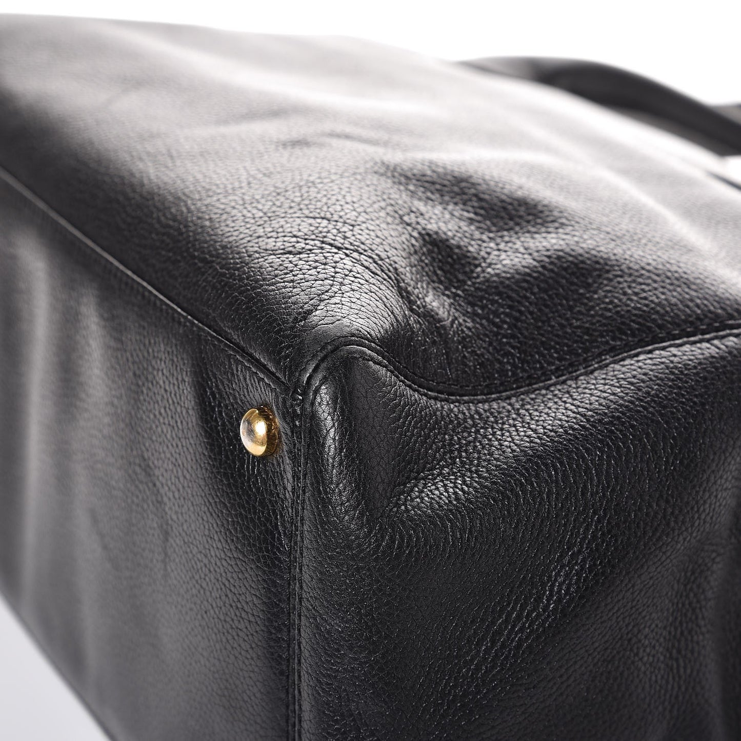 Calfskin Cerf Executive Shopper Tote Black