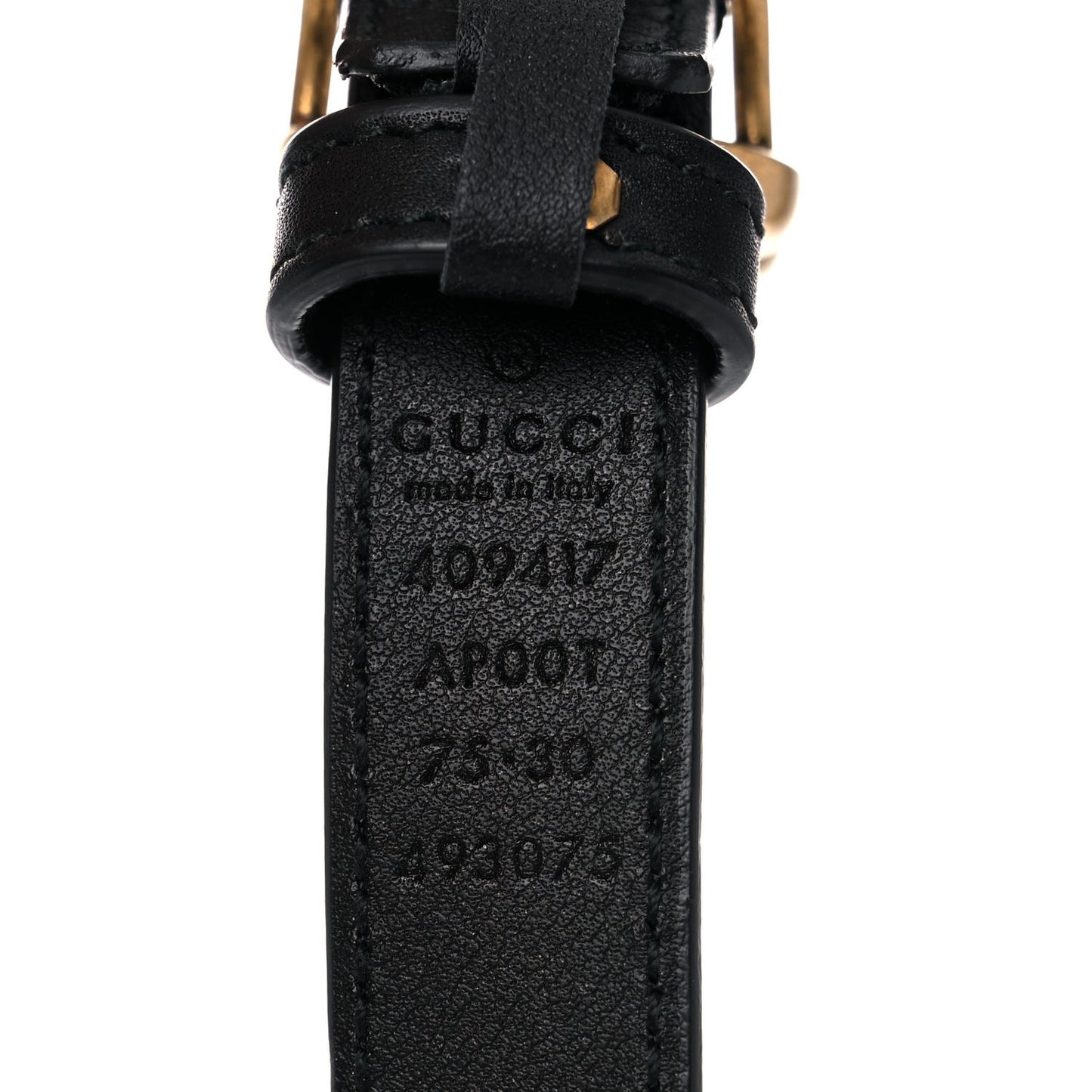 Calfskin Double G 20mm Belt 75 30 Black
