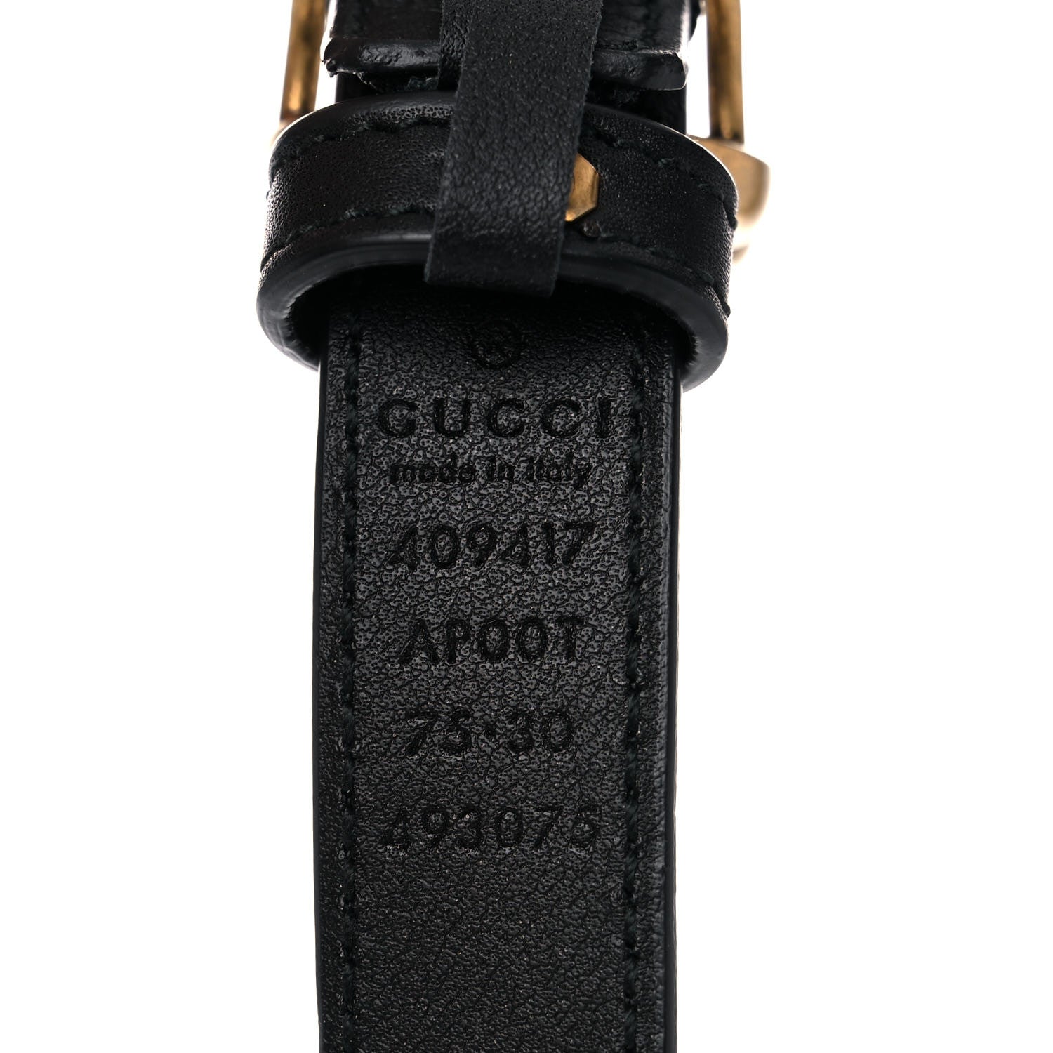 Gucci Calfskin Double G 20mm Belt 75 30 Black 3 of 5