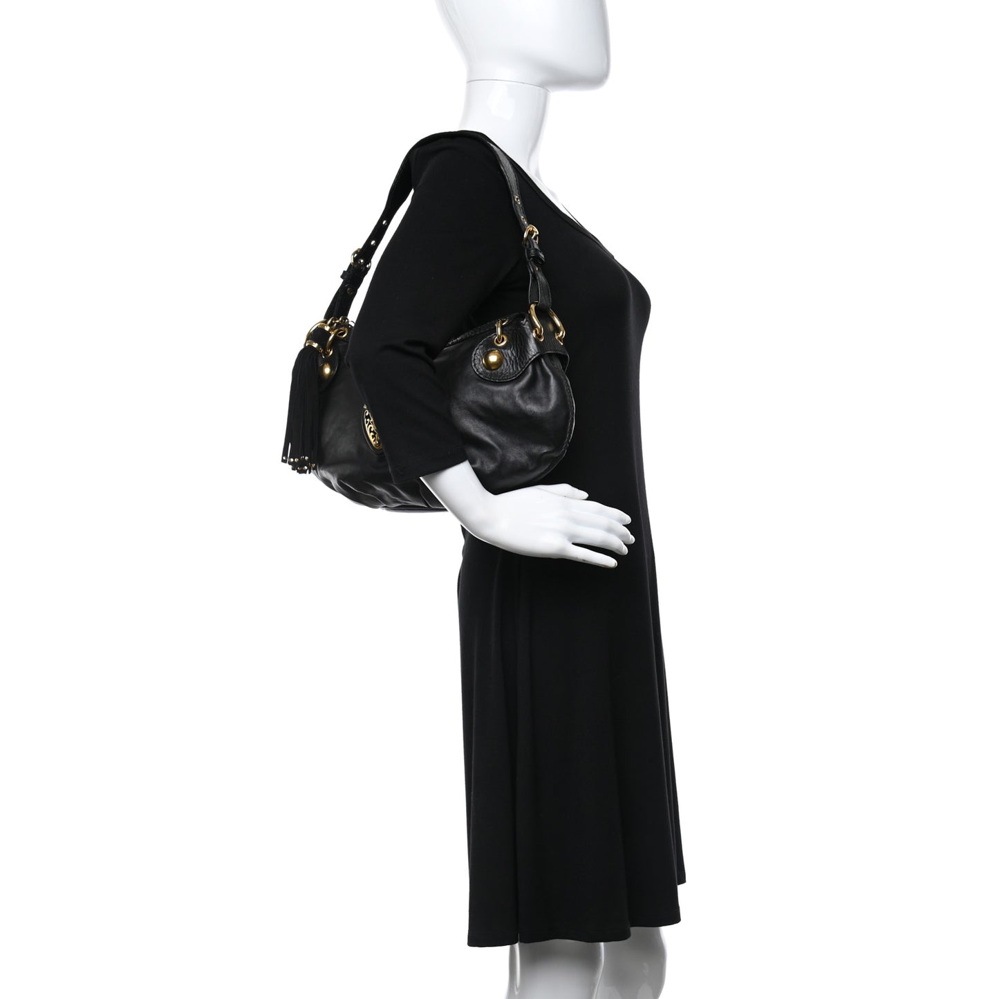 Calfskin Babouska Hobo Black