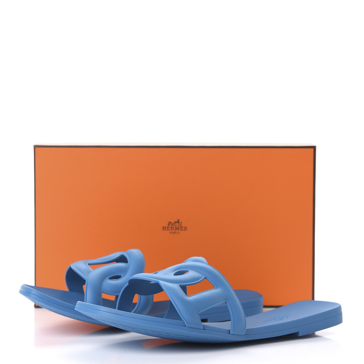 Hermes Rubber Aloha Sandals 38 Blue Vif 9 of 9