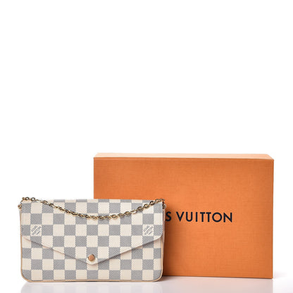 Louis Vuitton Damier Azur Pochette Felicie Chain Wallet Rose Ballerine 12 of 13