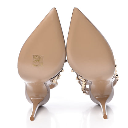 Valentino Garavani Patent Nappa Rockstud Ankle Strap 100mm Pumps 38 Poudre 5 of 11