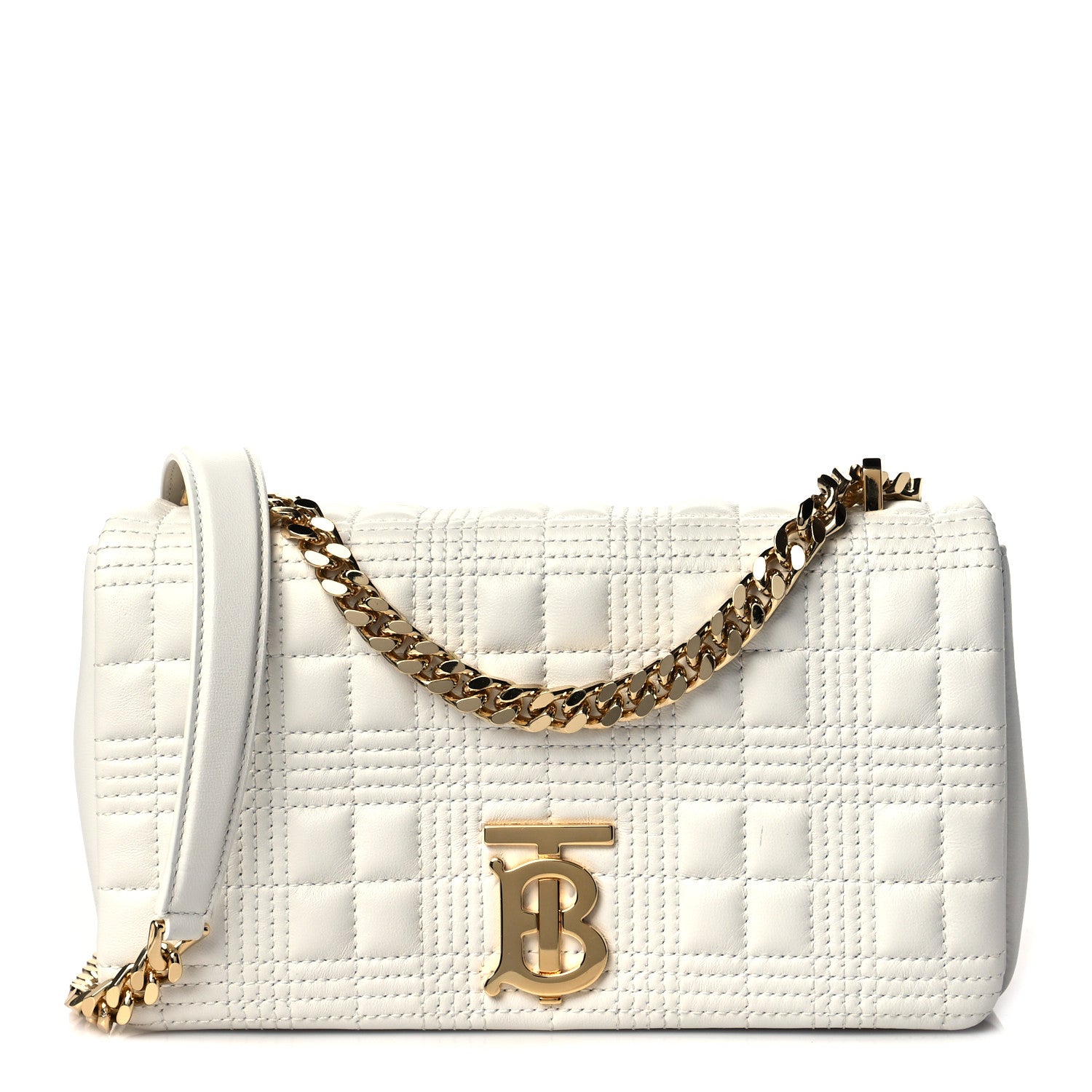 Burberry Lambskin Quilted Small Lola Bag White 1 of 13