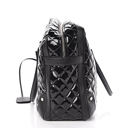 Chanel Patent Quilted Travel Bag Black 16 of 16