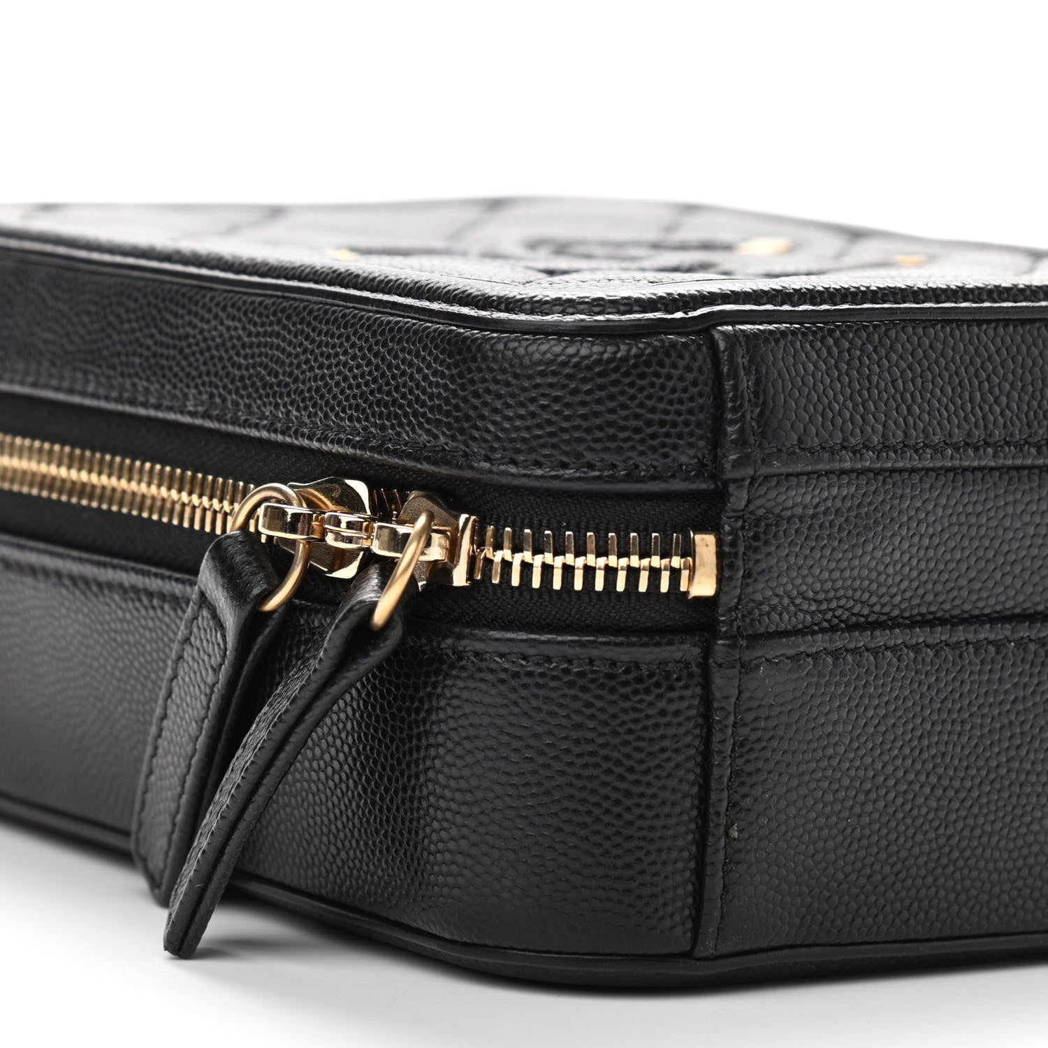 Chanel Caviar Quilted CC North South Filigree Vanity Case Black 9 of 11