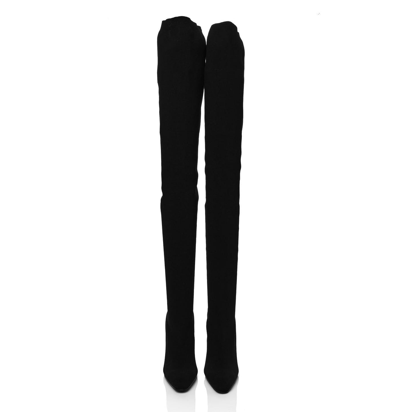 Spandex Round Toe Knife Thigh High Boots 38 Black