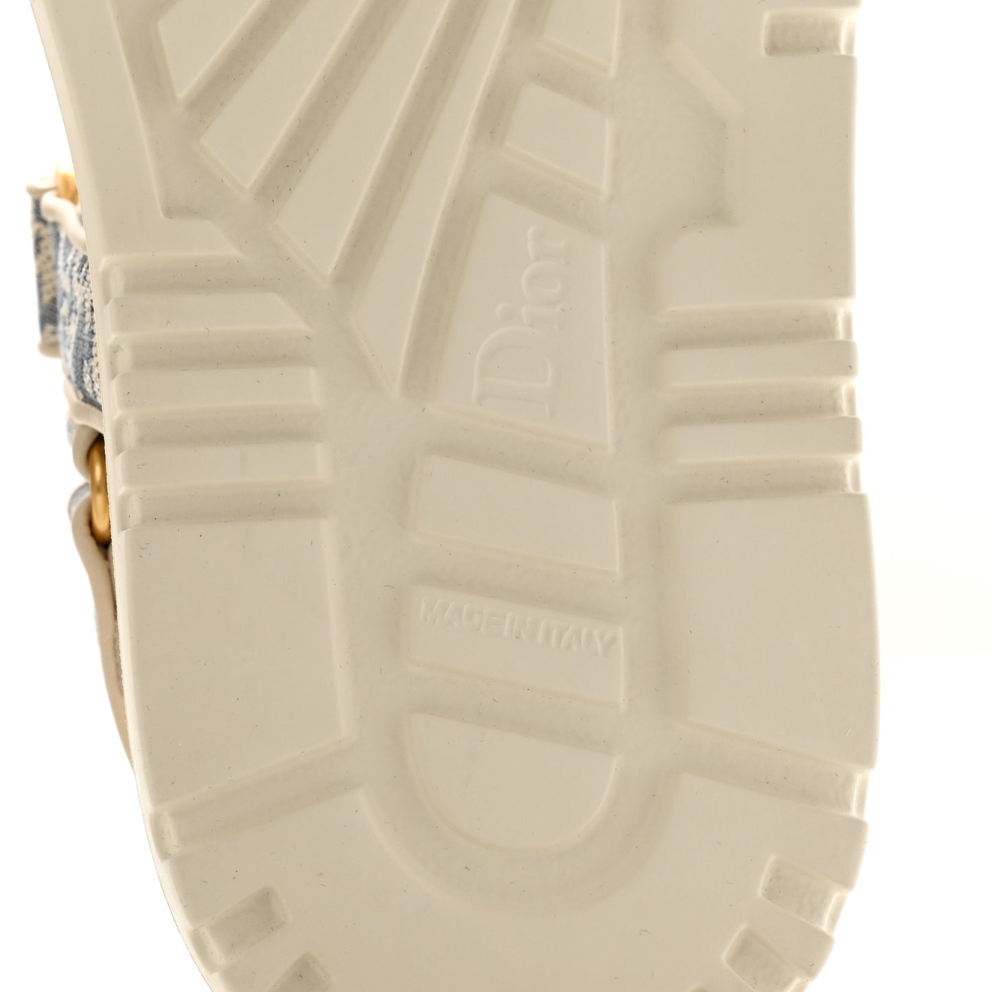 Oblique Raffia Chambray Jacquard Dioract Sandals 38 Blue Ecru
