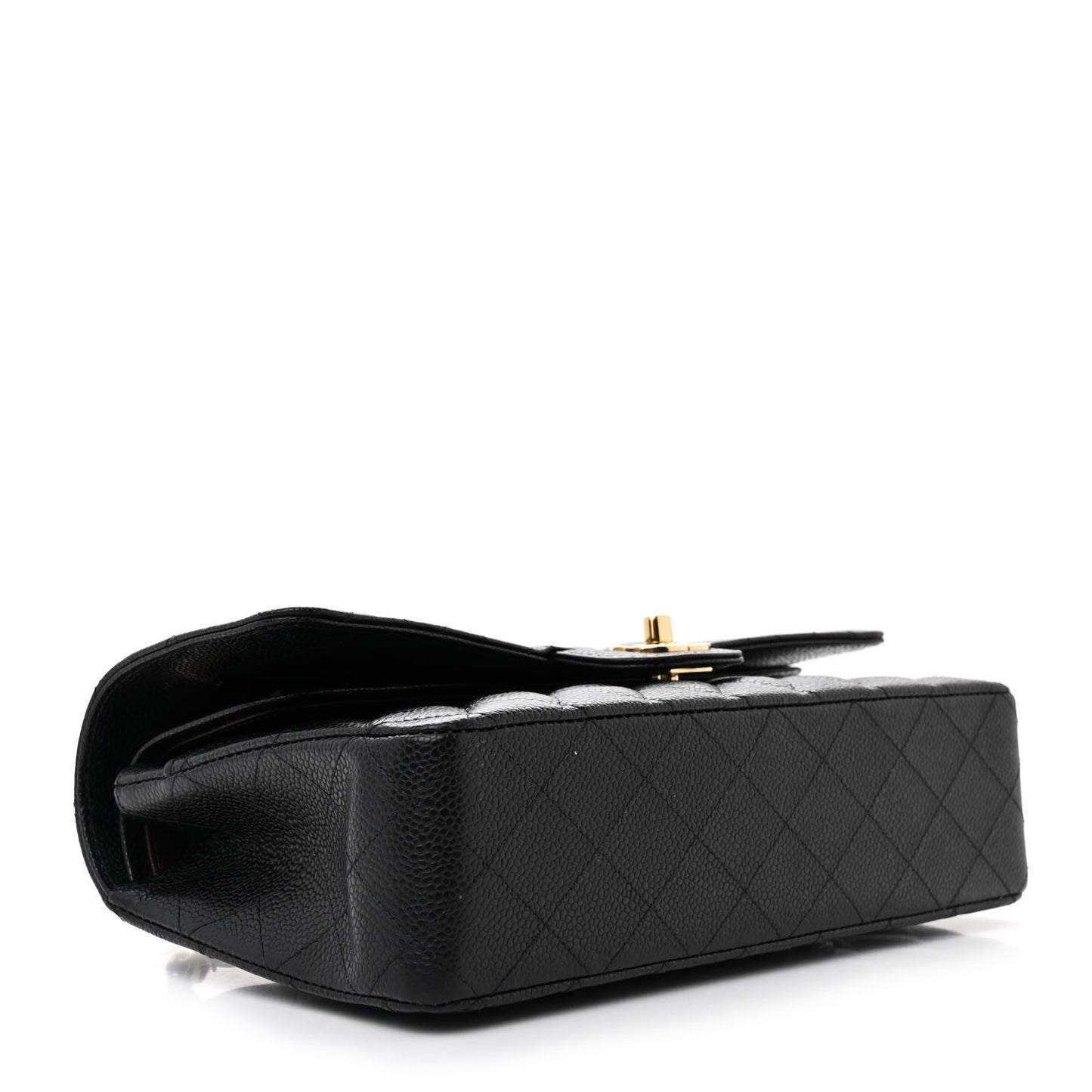 Caviar Quilted Medium Double Flap Black