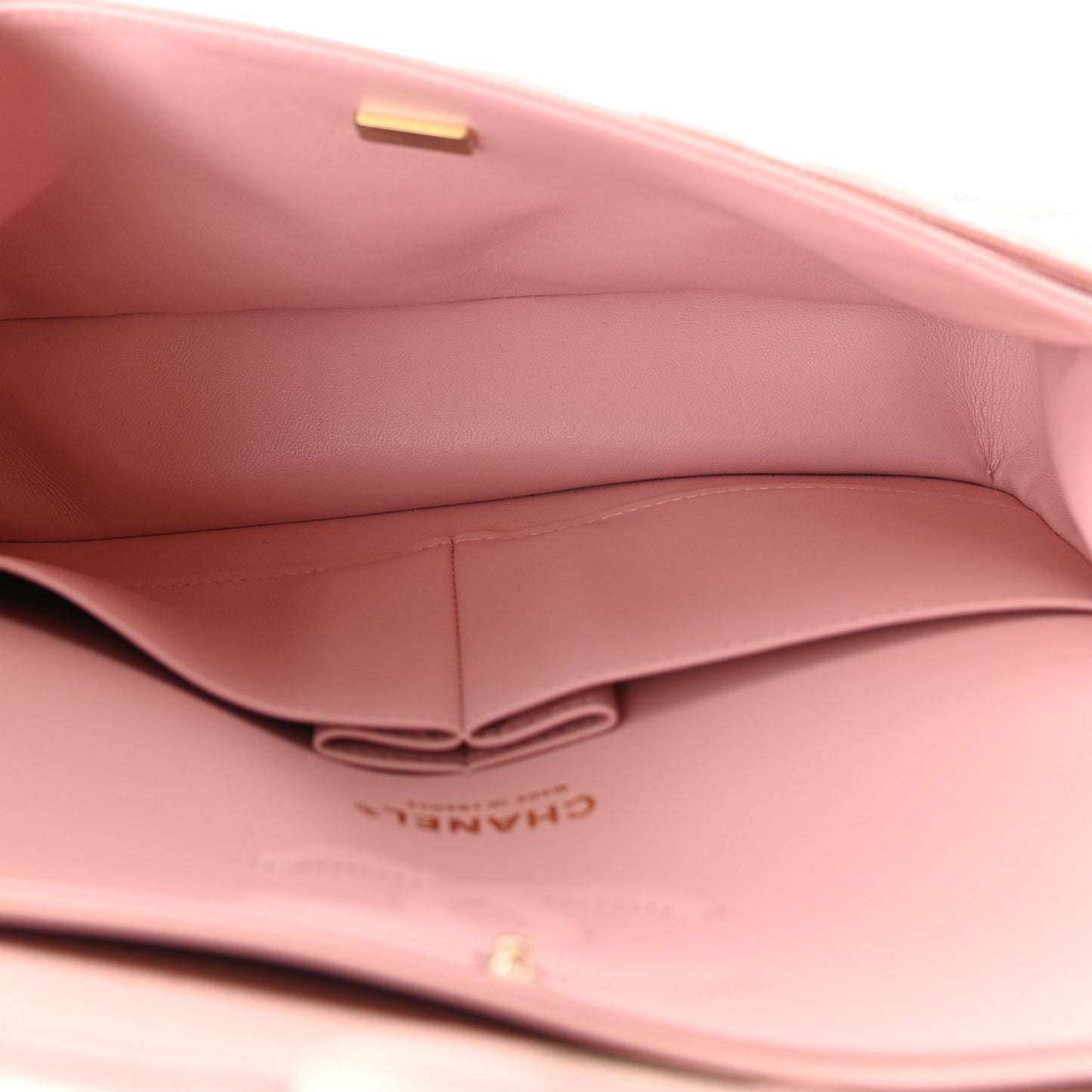 Caviar Quilted Medium Double Flap Light Pink