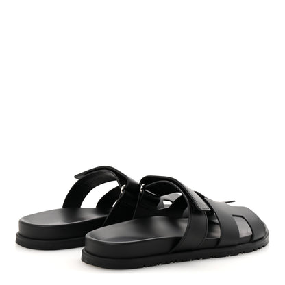 Hermes Calfskin Womens Chypre Sandals 40 Black 5 of 12