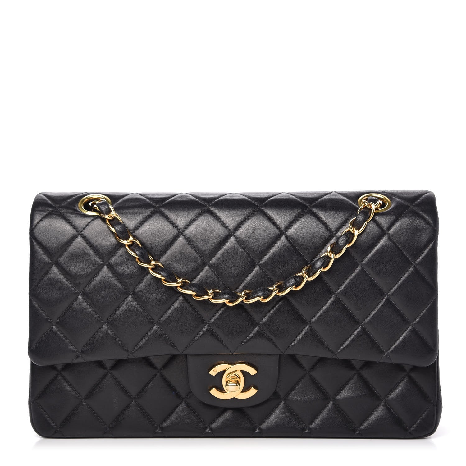 Chanel Lambskin Quilted Medium Double Flap Black 1 of 10