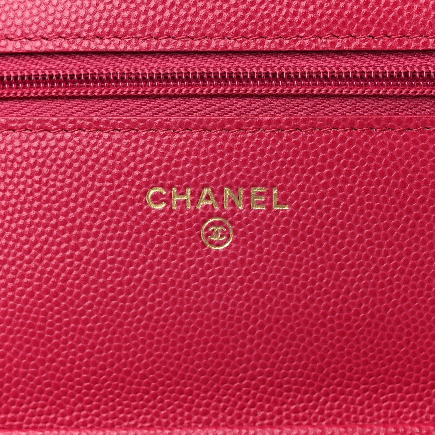 Chanel Caviar Quilted Wallet on Chain WOC Dark Pink 5 of 10