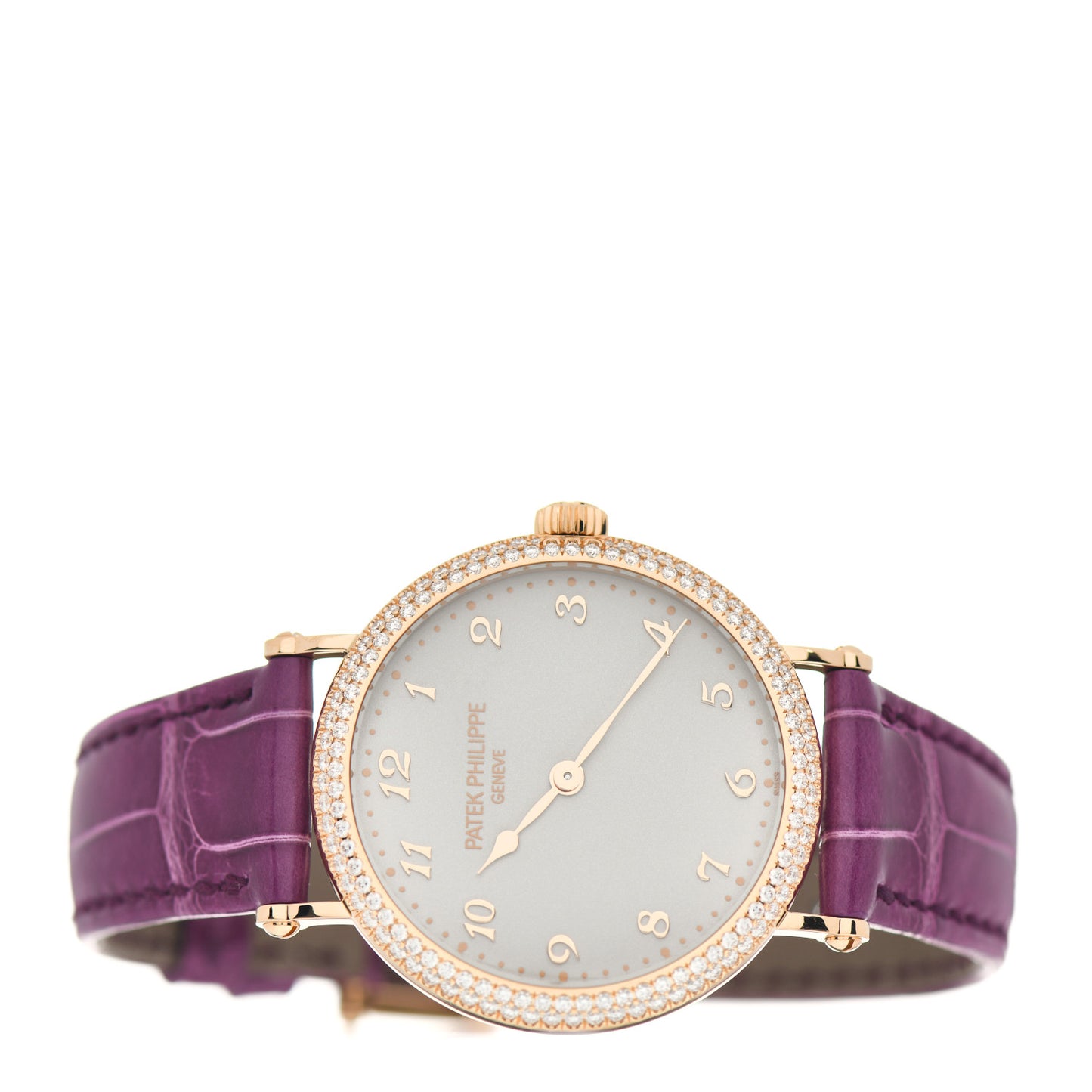 18K Rose Gold Alligator Diamond 34.6mm Calatrava Automatic Watch 7200/200R-001