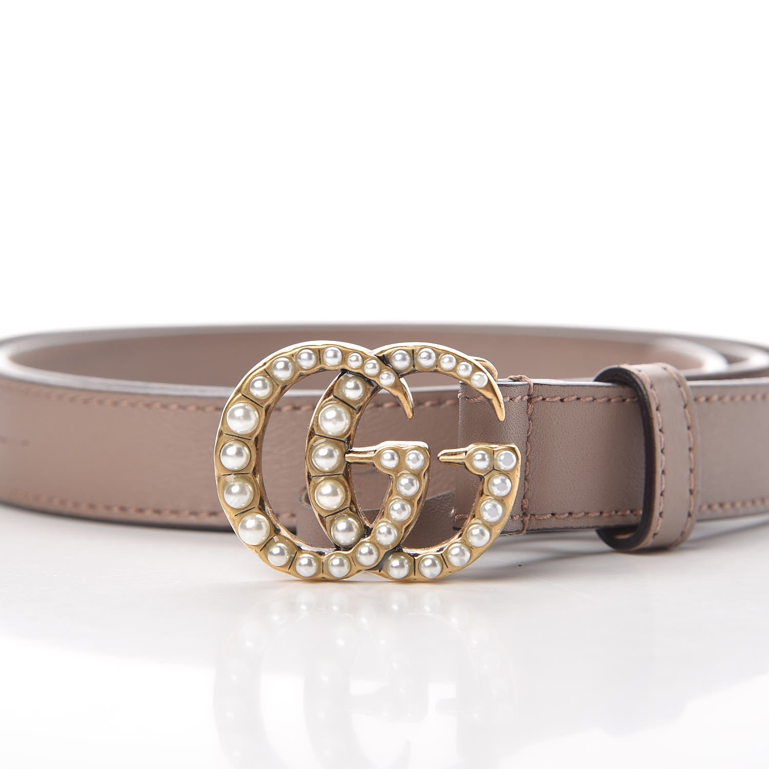 Gucci Calfskin Pearl Double G 20mm Belt 85 34 Porcelain Rose 4 of 9