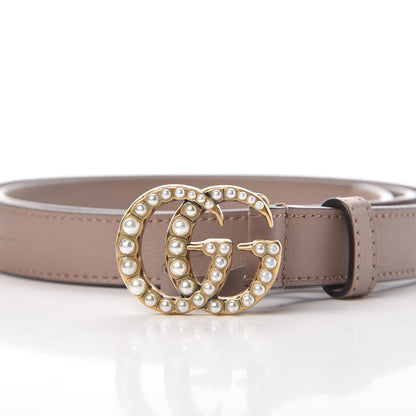 Gucci Calfskin Pearl Double G 20mm Belt 85 34 Porcelain Rose 4 of 9