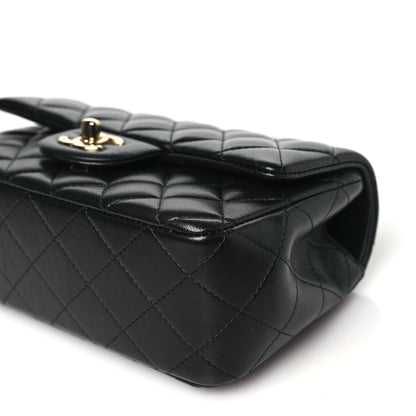 Chanel Lambskin Quilted Mini Top Handle Rectangular Flap Black 10 of 11