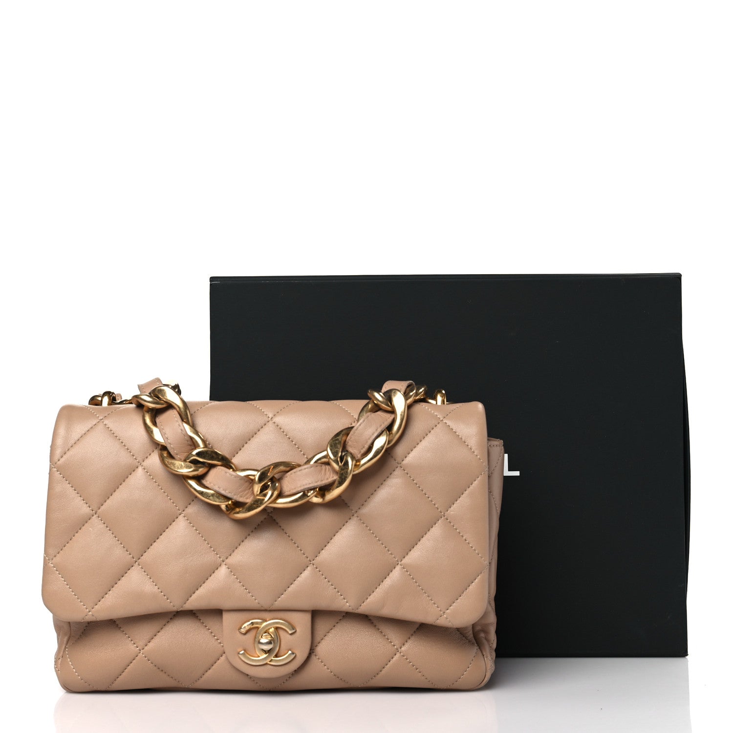 Chanel Lambskin Quilted Large CC Funky Town Flap Beige 11 of 11