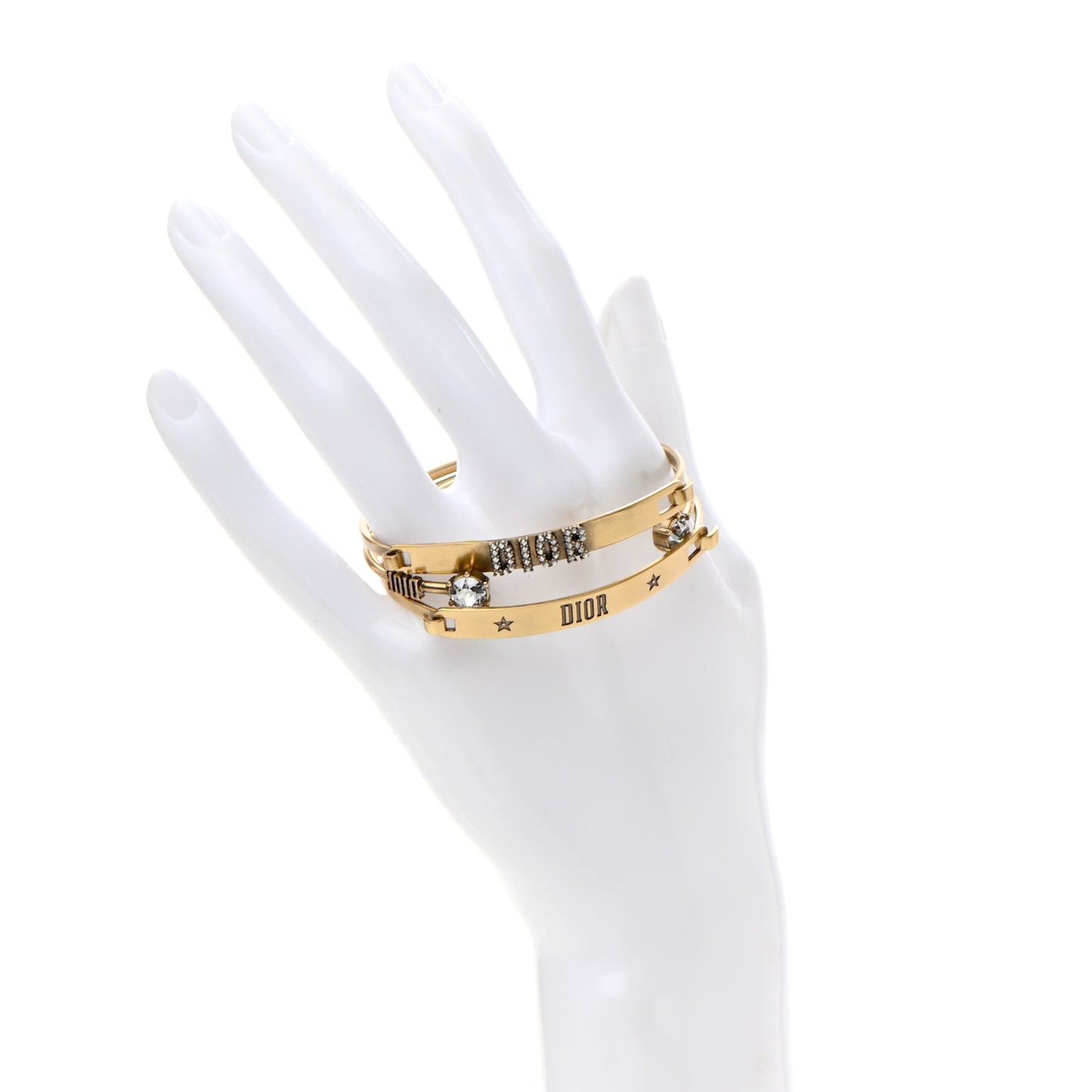 Metal Crystal Dio(r)evolution Bracelet Set Gold