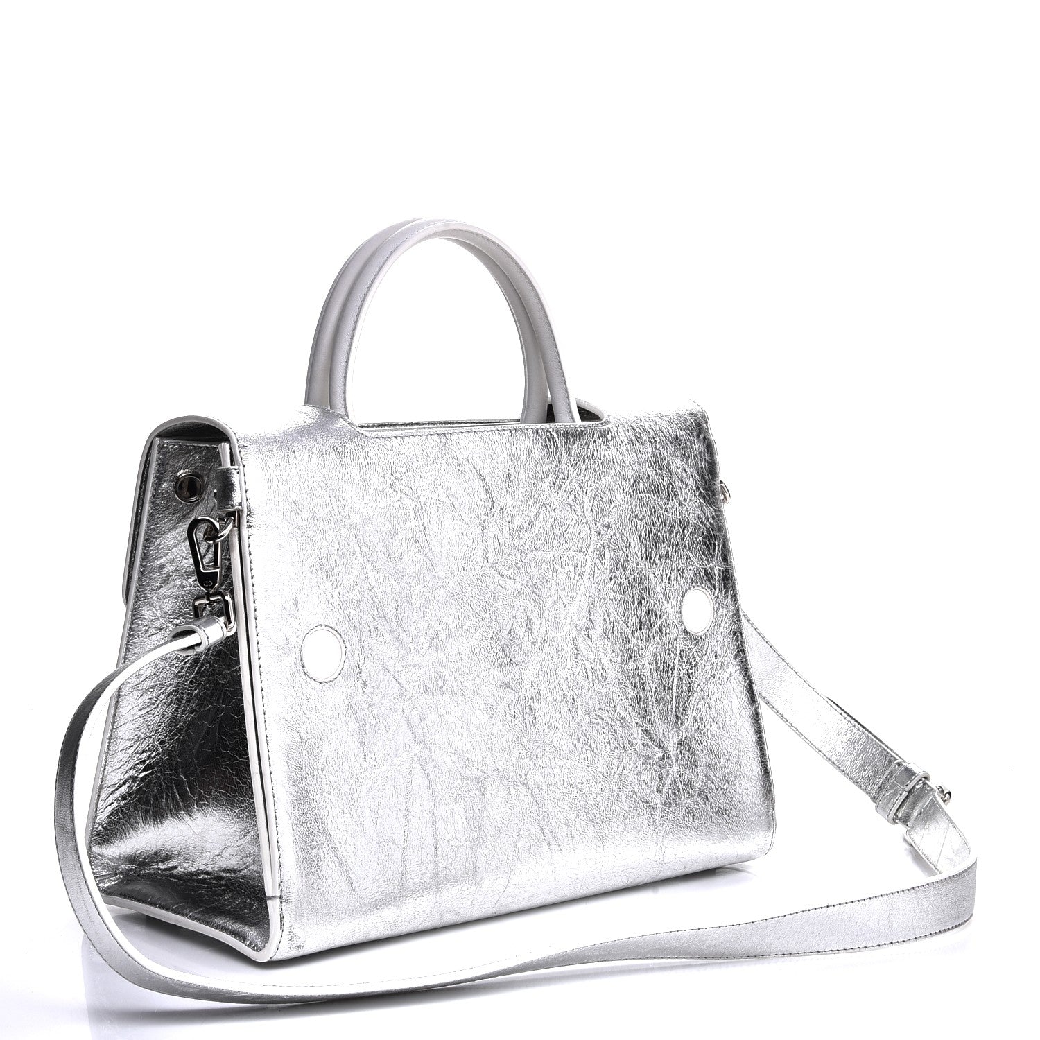 Christian Dior Metallic Calfskin Medium Diorever Flap Silver 4 of 12