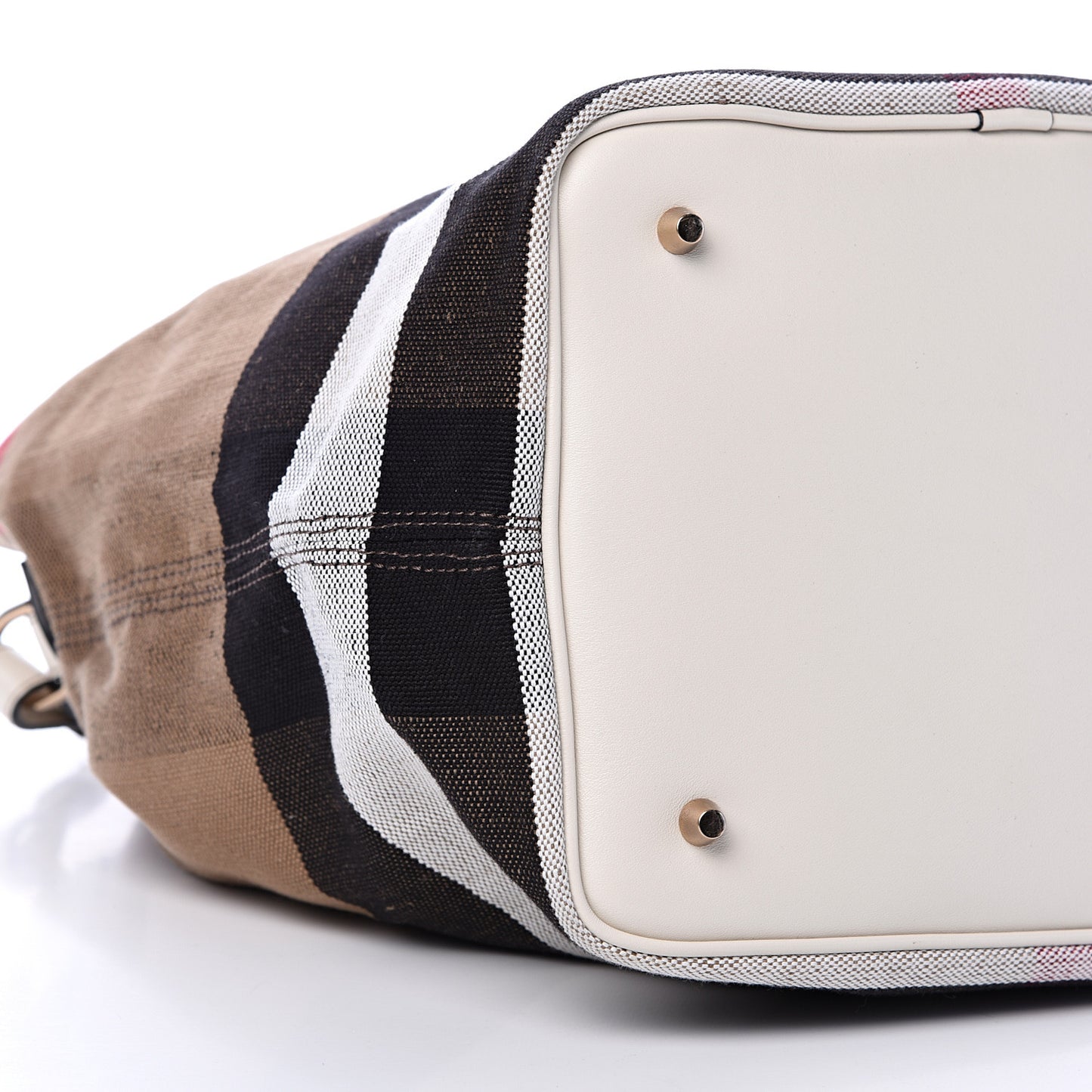 Canvas Mega Check Medium Ashby Hobo White