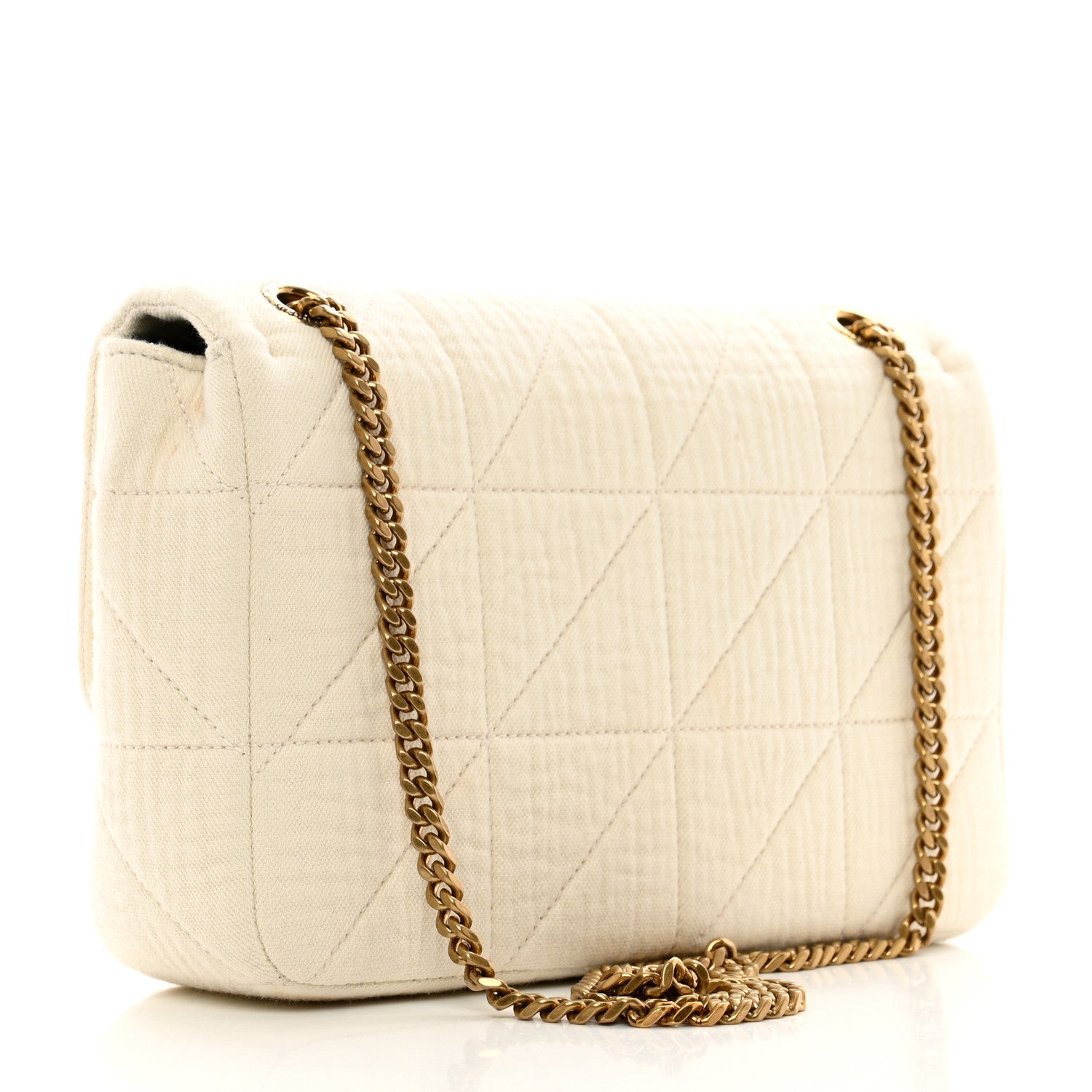 Saint Laurent Crinkle Cotton Patchwork Monogram Medium Jamie Vanilla Ice 2 of 9