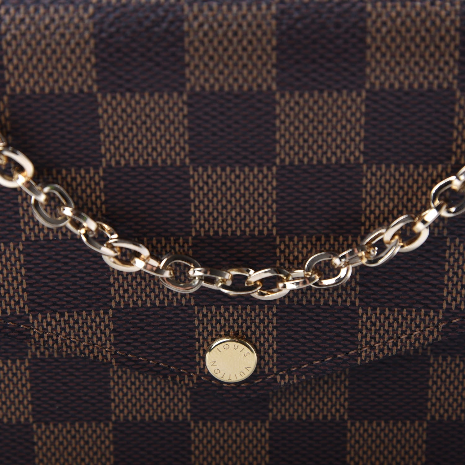 Louis Vuitton Damier Ebene Pochette Felicie Chain Wallet 10 of 12