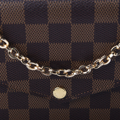 Louis Vuitton Damier Ebene Pochette Felicie Chain Wallet 10 of 12