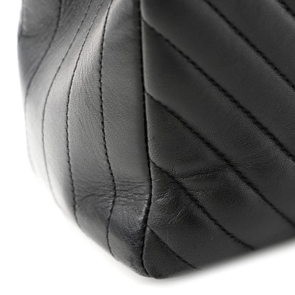 Chanel Lambskin Chevron Quilted Maxi Double Flap Black 14 of 14