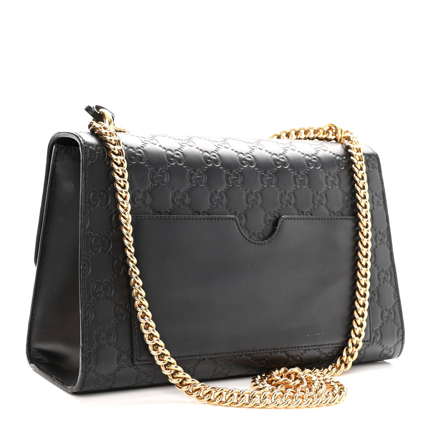 Guccissima Medium Padlock Shoulder Bag Black