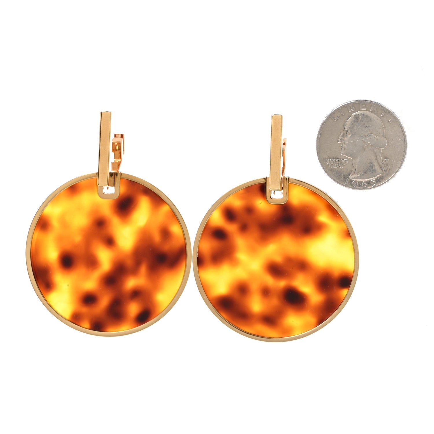 Fendi Metal Fendi Forever Round Drop Earrings Gold 1864977