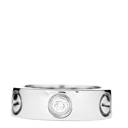 Cartier 18K White Gold 3 Diamond 5.5mm LOVE Ring 47 4 3 of 4