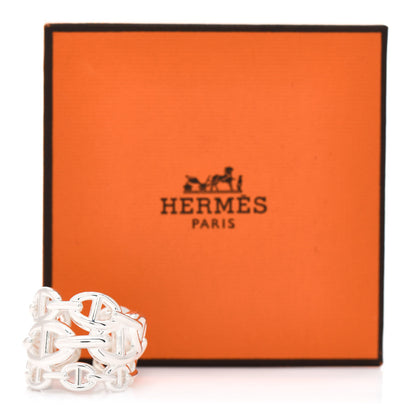 Hermes Sterling Silver GM Chaine d'Ancre Enchainee Band Ring 52 6 6 of 6