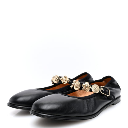 Chanel Lambskin Charm Mary Jane Flats 41 Black 2 of 8