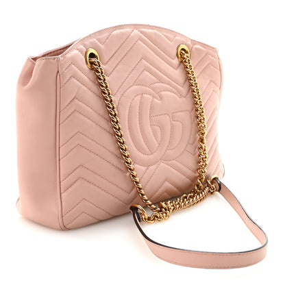 Gucci Calfskin Matelasse Medium GG Marmont Open Top Shoulder Bag Perfect Pink 3 of 10