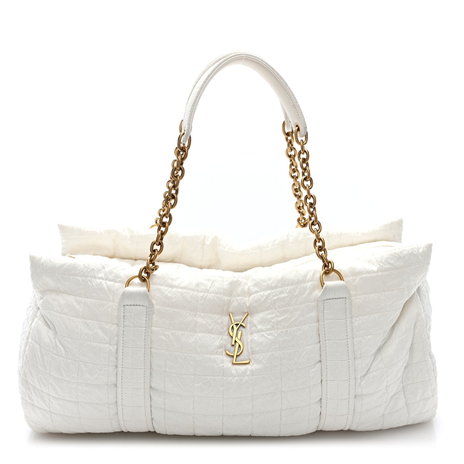 Saint Laurent Nylon Gloria Quilted Travel Bag Milky White 1 of 9