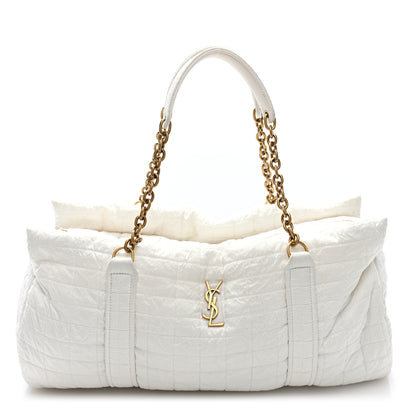 Saint Laurent Nylon Gloria Quilted Travel Bag Milky White 1 of 9