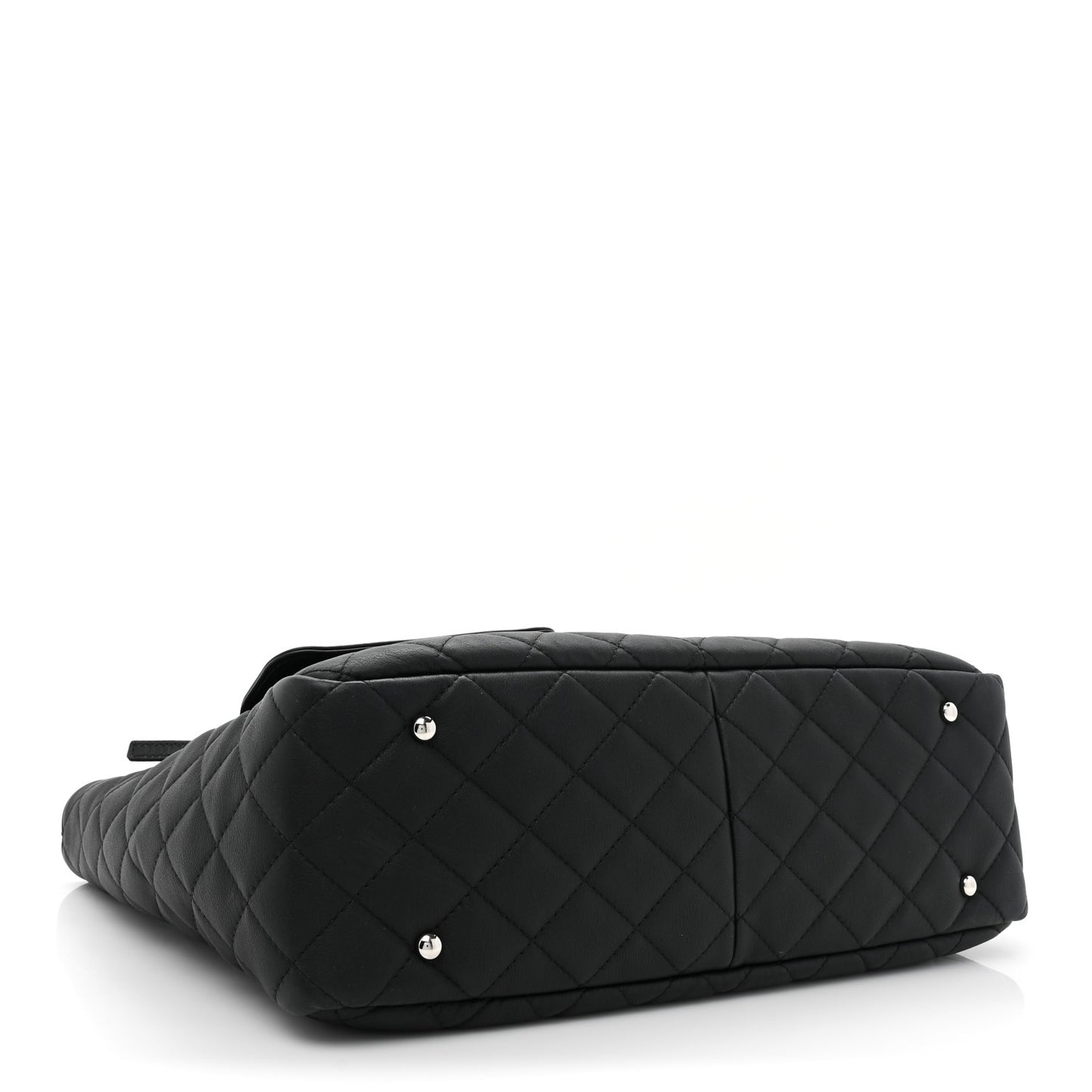 Calfskin Quilted Ultra Pocket Shopping Tote Black
