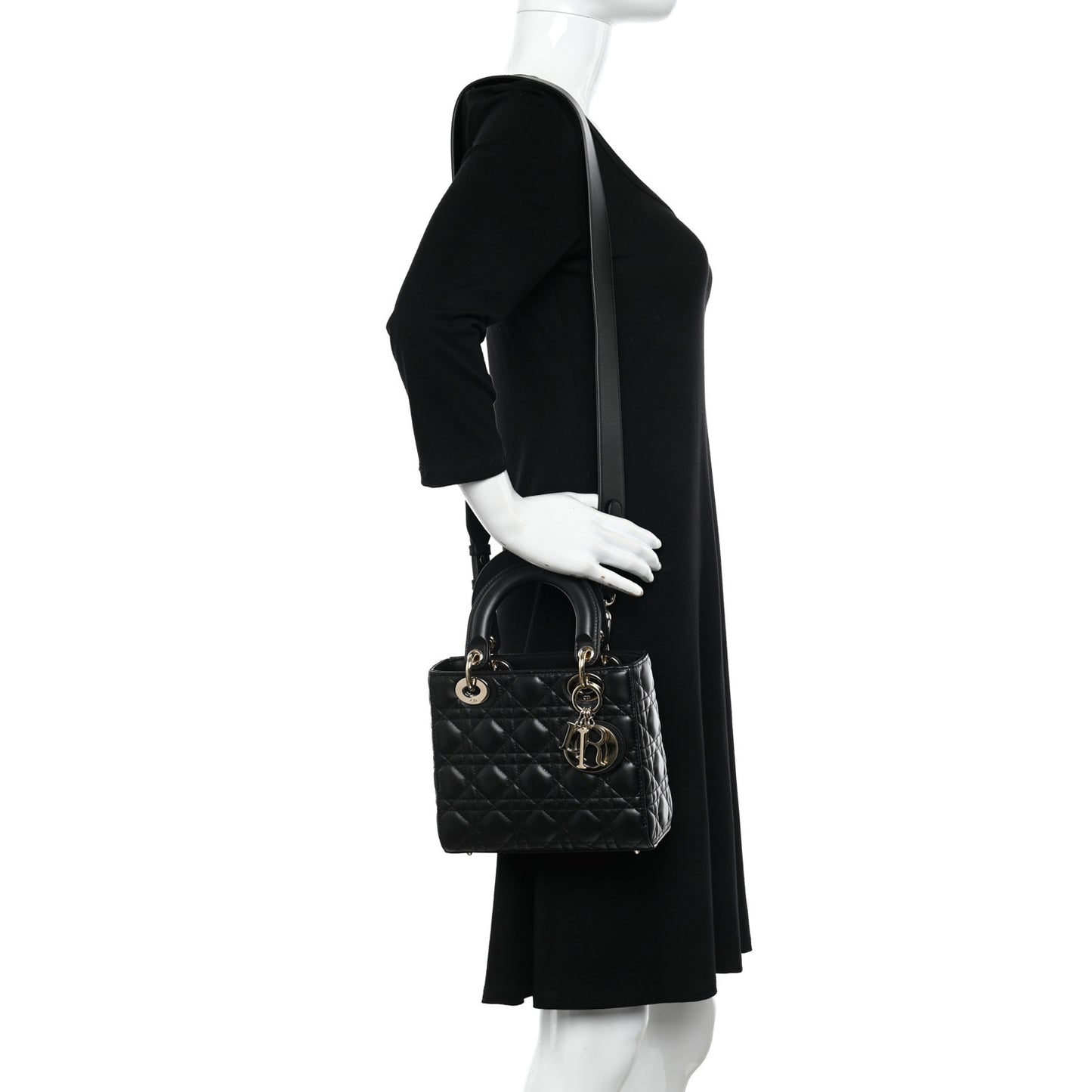 Lambskin Cannage Small My ABCDior Lady Dior Black